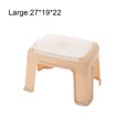 thumbnail image 4 of Inteprter Taburete de plástico estilo nórdico, grueso, para adultos y niños, cambio de zapatos, sillas de oficina, banco para sala de estar y Conjuntos de muebles de dormitorio Beige L, 4 of 6