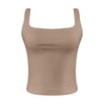 thumbnail image 5 of WEIWEN Womens Tank Tops Sleeveless Running Vest for Women Cropped Workout Tank Tops Woman Crop Athletic Tank Tops for Women Camisole Women's Tanks & Camis Khaki, XL, 5 of 5
