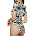 thumbnail image 3 of Naloa Cute Dinosaurs Women's Short-Sleeved Onesie, One-Piece Swimsuit for Parties, dates, clubs - Large, 3 of 9