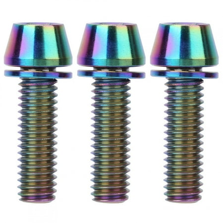 

3PCS Titanium Alloy Durable Bike Handlebar Stem Screws Bicycle Disc Brake Clamp Set Screw AccessoryM6x20mm Colorful