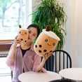 thumbnail image 5 of Cute Stuffed Boba Plush Bubble Tea Plushie Pillow Milk Cup Food Plush, Soft Kawaii Hugging Toys Gifts for Kids(Pink, 9.4 inch), 5 of 7