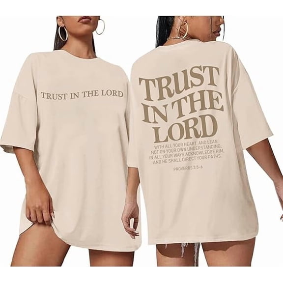 Tuislay Christian Shirts Trust in The Lord Oversized Tshirts Jesus Graphic Tee