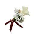 thumbnail image 6 of Cute Calla Rhinestone Groom Bridal Wedding Corsage Cream Red, 6 of 6