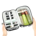 thumbnail image 2 of Bolsas de maquillaje de doble capa, estuches de viaje para cosméticos, organizador de maquillaje, bolsas de artículos de tocador (mármol blanco), 2 of 4
