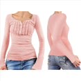 thumbnail image 1 of Blusa de Larga con Estampado de Hadas Grunge para Mujer, Estilo Otoño Y2k, con Cuello Cuadrado y Encaje, Estilo Vintage, Estilo Entallado. Rosa XL, 1 of 9