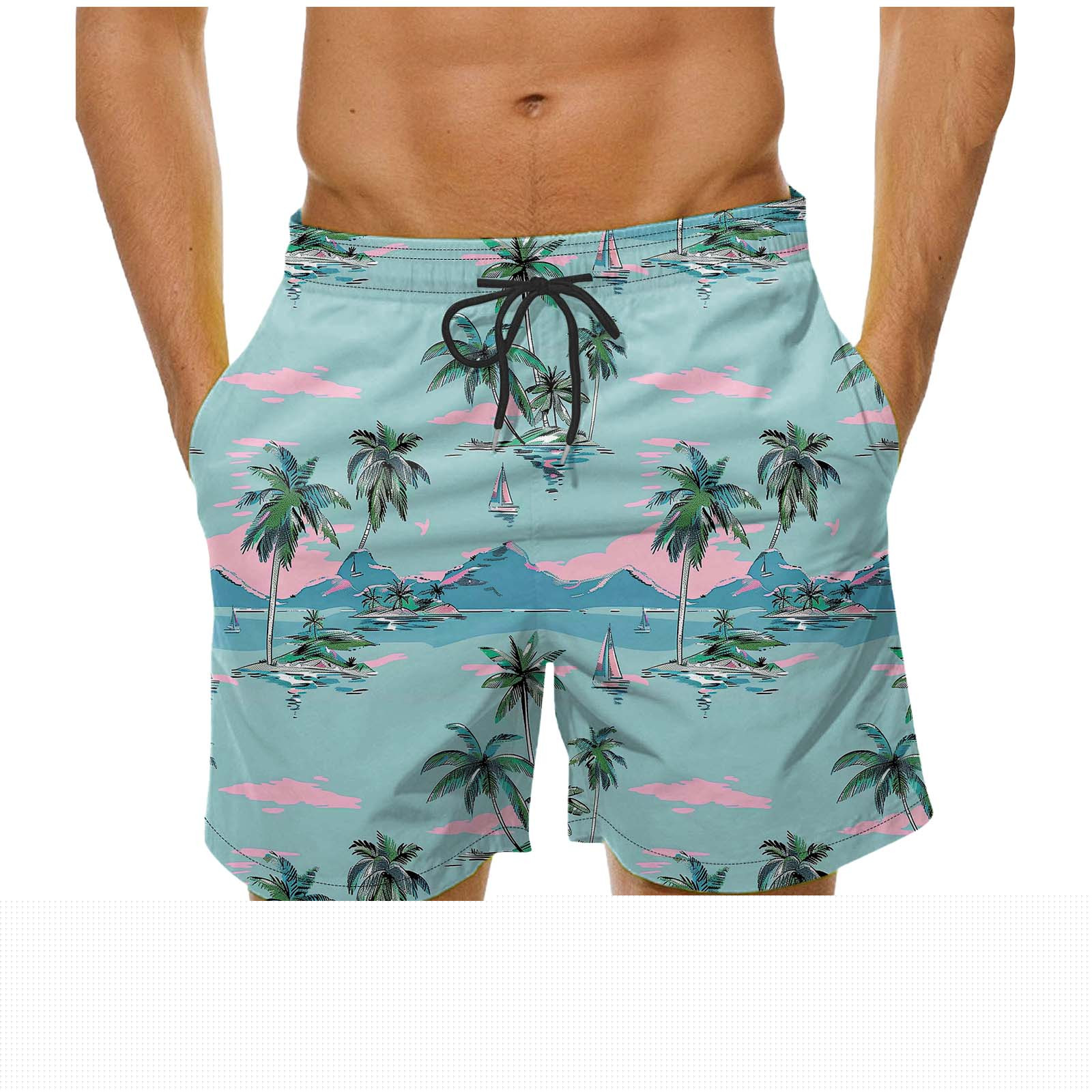 thumbnail image 2 of Runfenguu Shapewear Shorts, Mens Sleep Shorts Men'S Special Print Drawstring Waistband Beach Casual Pocket Trouser Shorts Pants Soccer Shorts Men, 2 of 5