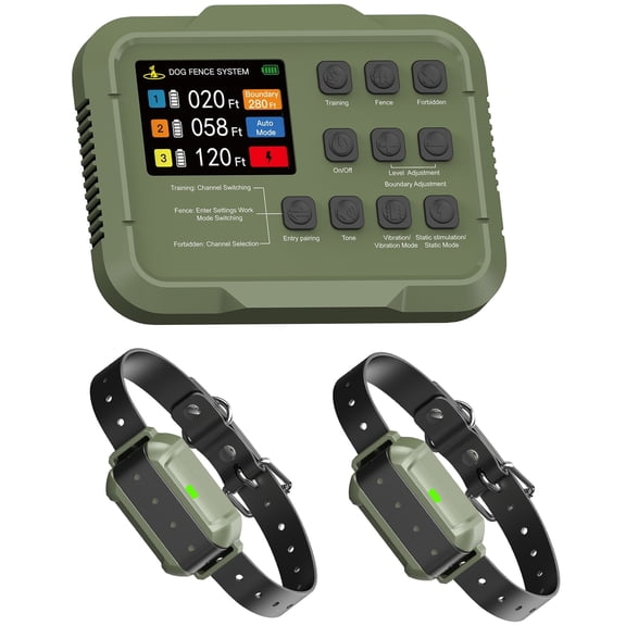 Pawious Wireless Dog Fence and Forbidden Area F910PLus - 2 Dog Set, High Precision Wireless Containment System, Real-Time Monitoring for Up to 5 Acre Coverage Area