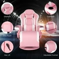 thumbnail image 2 of Video Gaming Chair Recliner Ergonomic High Back Swivel Reclining Chair with Cupholder, Headrest, Lumbar Support, Adjustable Backrest and Footrest, Pink White, 2 of 6