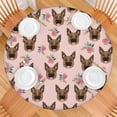 thumbnail image 2 of German Shepherd and Pioneer Flower Round Fitted Tablecloth with Elastic Edge,Dining Table Cover Waterproof,Outdoor Round Tablecloth for Camping,Dining,Indoor and Outdoor, 2 of 7