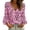 Pink, variant on Lnmiateer Print V Neck Long Sleeve Tunic for Women Loose Fit Breathable Casual Trendy Streetwear Fashion Daily Blouse