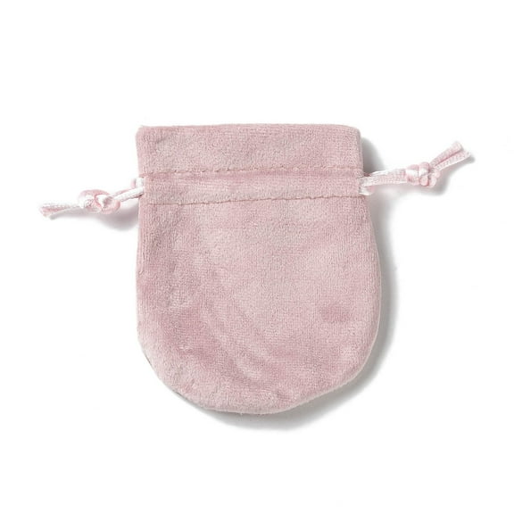 Velvet Storage Bags Drawstring Pouches Packaging Bag Oval Misty Rose 8.5~9x6.5~7cm