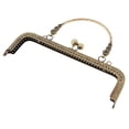 thumbnail image 1 of Esquirla Squared Embossing Metal Purse Handbag Frame Kiss Clasp with Handle - Bronze, 1 of 6