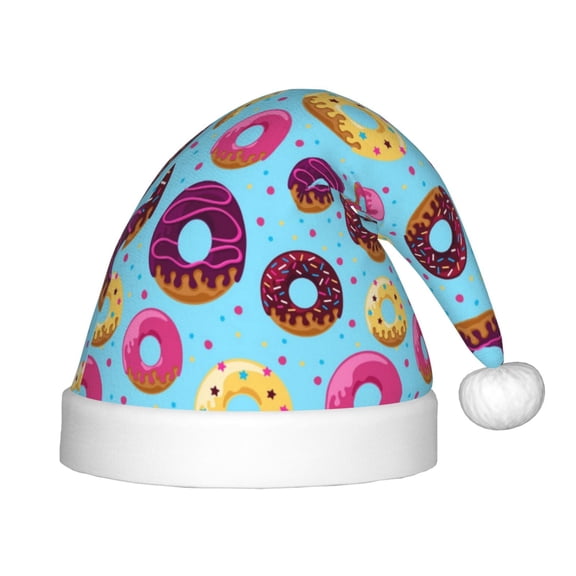 Rateoe Donuts Santa Hat Confortable Christmas Hat for Christmas Party Favors Fit for Kids