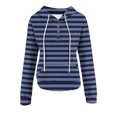 thumbnail image 4 of AGWOLF Striped Sweatshirts for Women Vintage Aesthetic Button Down Hooded Pullover Y2K Long Sleeve Hoodies Fall Winter Tops, 4 of 6