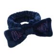 thumbnail image 4 of Face Wash Headband Wristband for Women Soft Microfiber Facial Spa Hair Wraps Makeup Skincare Bath Headbands Wrist Bands for Washing Face Fashion Velvet Hairband Bow Knot Women Hair Ring Light blue, 4 of 4