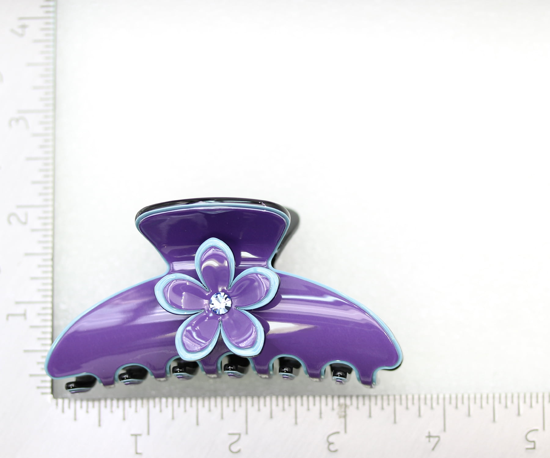 Faship Premium Rhinestone  Crystal Purple Cellulose Acetate Floral Art Deco Hair Claws Clips