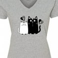 thumbnail image 4 of Inktastic Valentines Day Cat Couple Women's V-Neck T-Shirt, 4 of 5
