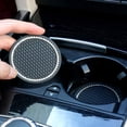 thumbnail image 2 of 2 Pack Bling Car Cup Holder Coaster, 2.75 Inch Soft Bling Crystal Rhinestone Rubber Pad Set Round Auto Cup Holder Insert Drink Coaster Car Interior Accessories, Black, 2 of 6