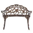 thumbnail image 5 of UWR-Nite 38.5" Patio Park Garden Outdoor Metal Rose Bench, Cast Iron Frame Antique Finish Chair, Accented Lawn Front Porch Path Yard Decor Deck Furniture for 2 Person Seat, 5 of 7