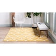thumbnail image 3 of Unique Loom 3151672 5 ft. x 5 ft. 1 in. Rounded Trellis Frieze Square Rug, Yellow, 3 of 5