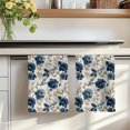 thumbnail image 7 of Navy Blue Beige Floral Kitchen Towels Set of 1, Vintage Farmhouse Floral Leaves Absorbent Dish Towels for Kitchen, Microfiber Hand Towel, Quick Drying Tea Towel for Cleaning Decorative Dishcloths, 7 of 7