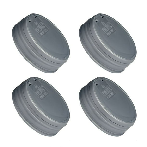 Recap Mason Jars Pour, Regular Mouth, Canning Jar Lids, Silver 4 Pack