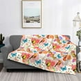 thumbnail image 2 of Uemuo Flowers And Birds Watercolor Printed Throw Blanket for Couch, Fluffy Fuzzy Blankets for Bed, Sofa, Cozy Flannel Faux Fur Blanket-50"x40", 2 of 6