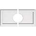 thumbnail image 3 of Ekena Millwork CMP16X8RE2-04000 4 in. ID x 5.5 in. Rectangle Architectural Grade Médaillon de Plafond Contemporain PVC - 2 Pièces, 3 of 4