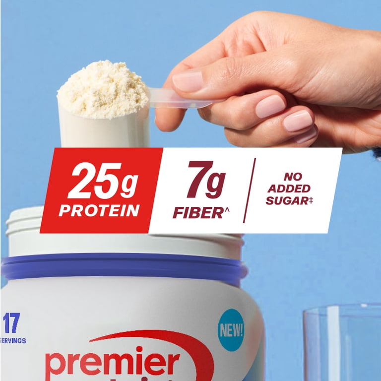Premier Protein Powder Plus Fiber, 25g Protein, 7g Fiber, Vanilla