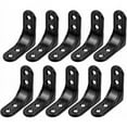 thumbnail image 1 of 10 soportes de esquina de 50 x 50 mm, soporte de ángulo recto de metal de 90 grados, soporte de estante en forma de L para estante de madera, gabinete, silla, mesa, negro, 1 of 5