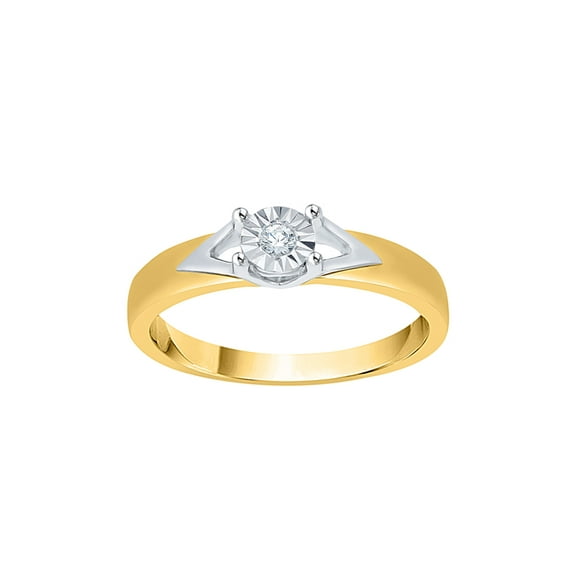 Diamond Solitaire Promise Ring in 14K Yellow Gold (1/5 cttw) (I-Color, SI3-I1 Clarity) (Size-10.5)