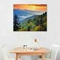 thumbnail image 2 of JEUXUS Nature Wall Art Great Smoky Mountains National Park Canvas Picture Sunrise Landscape Photo Prints Poster for Bedroom Forest Scenic Blue Ridge Parkway Painting Artwork Living Room, 2 of 4