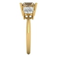 thumbnail image 3 of Clara Pucci 14K Yellow Gold Solid Gold Champagne Three-Stone Anniversary Ring for Women - 2.5 cttw Princess Cut, 3 of 8
