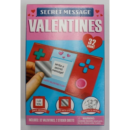 Way To Celebrate Valentine's Day Secret Message Valentines, 32 Count