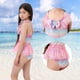 thumbnail image 2 of Traje de baño estilo sirena con volantes de 1 pieza para niñas y niños para la playa, traje de baño de verano, ropa de playa para vacaciones (Rosa-S 110-120), 2 of 2