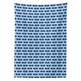 thumbnail image 2 of Fish Tablecloth, Silhouettes of Subaquatic Animals with Fins on Abstract Geometric Background, Rectangle Satin Table Cover for Dining Room and Kitchen, 52" X 70", Pale Blue Navy Blue, by Ambesonne, 2 of 2