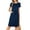 Navy, variant on Women's Round Neck Short Sleeve Slit Dress with Pockets tie dye polka dot pattern 95% viscose 5% elastane