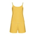 thumbnail image 5 of JGGSPWM Womens Casual Printed Pajamas Sets 2 Piece Sexy Summer Outfits Set Sleeveless Strappy Cami Top Crop Top Shorts Set Yellow S, 5 of 7
