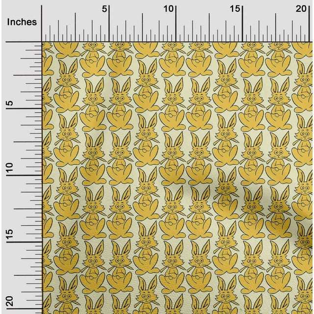 oneOone Tissu Polyester Lycra Imprimé Bloc de Lapin 56 Pouces de Large
