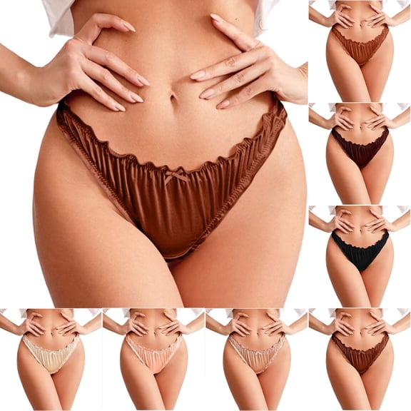 PNTUTB Underwear for Women Hipster Underpant Fashionable Luxury Satin Panties Cotton Gusset Breathable Quick-Drying Comfortable Cheeky Briefs