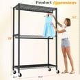 thumbnail image 3 of Exenoray Rolling Closet Organizer with Wheels, Single Column Garment Rack with Shelves & Hanging Rods, Heavy Duty Metal Clothing Rack, Adjustable Storage,35.5" W x 15.7" D x 79" H , Black, 3 of 8