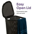 Corner Laundry Hamper Basket with Lid 50 Liter Brown Wicker Hamper