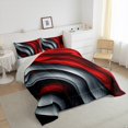 thumbnail image 3 of Homewish Teens Female Men Gradient Geometric Lines Full Size Comforter Sets 3-Piece,Ombre Vintage Aesthetic Bedding Comforter Set,Abstract Stripes Lightweight Bedding Sets,Luxury Bedroom Decor, 3 of 8
