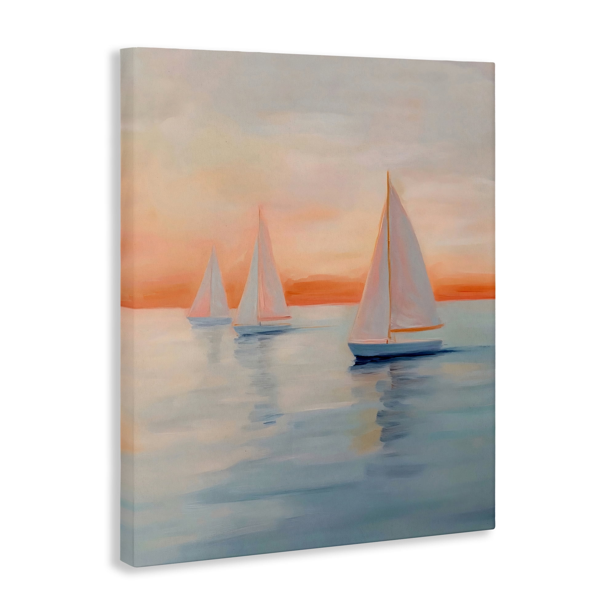 Stupell Industries Sunset Sailboats Over Calm Sea Canvas Wall Art, design by Creative Studio