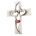 thumbnail image 1 of Carved Wooden Cross, Safe Decoration Strong Wooden Cross Thick  For Living Room For Office Red Heart Pattern, 1 of 8