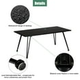 thumbnail image 2 of Topcobe Coffee Table, Cocktail Table for Living Room, Square Tabletop MDF Desktop Pointed Iron Table, Black, 2 of 7