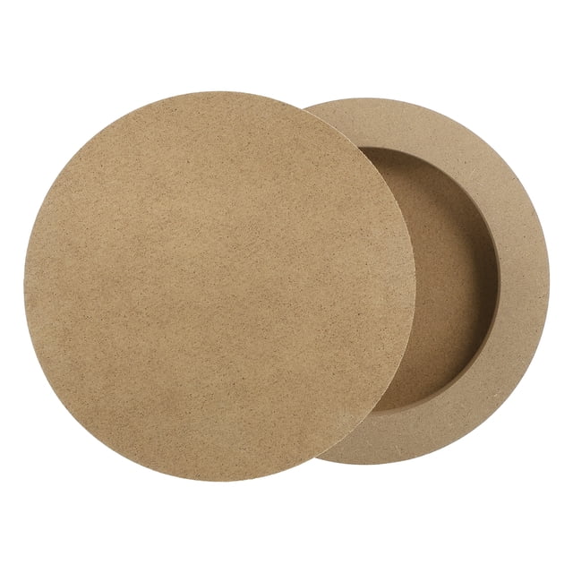 Uxcell 2Pcs Tableros de Lienzo de Madera, Lienzos de Arte de Madera de 6 Pulgadas, Panel Redondo de Madera sin Terminar para Pintura, Manualidades, Proyectos de DIY, Arte de Vertido