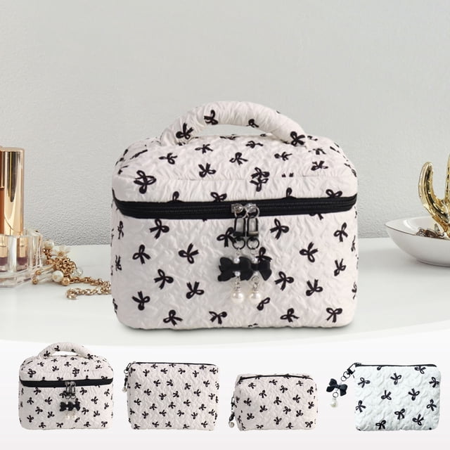 Fiudx Bolsa de Almacenamiento con Lazo, Diseño Elegante con Patrón Elegante, Material Ligero y Duradero, Compacta y Portátil, Organiza Cosméticos y Accesorios, Fácil de Limpiar, Tamaño 20 X 10 Cm.