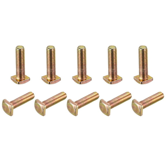 Square Head Bolt, 20 Pack M6x22mm Carbon Steel Grade 4.8 Square Screws, Gold Tone