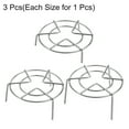 thumbnail image 3 of Soporte de vapor Uxcell 3 piezas 5.1" de diámetro, trivet de metal para cocinero, tono plateado (1.2"/2"/2.8" de alto), 3 of 6